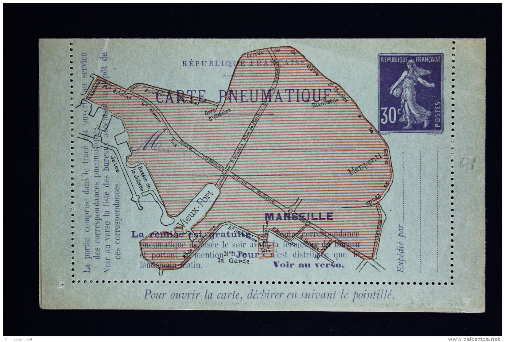 France Carte Lettre Pneu Sameuse 1910  Type K7  Marseill  11 Villes - Pneumatic Post