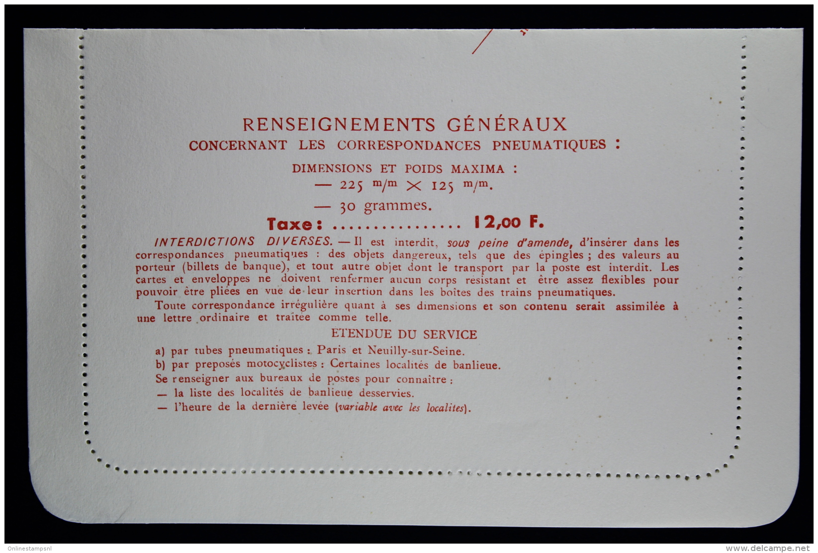 France Carte Lettre Pneu   Type  V15 + V 16 + V 17 , 3 + 8.40 + 12 Franc - Rohrpost