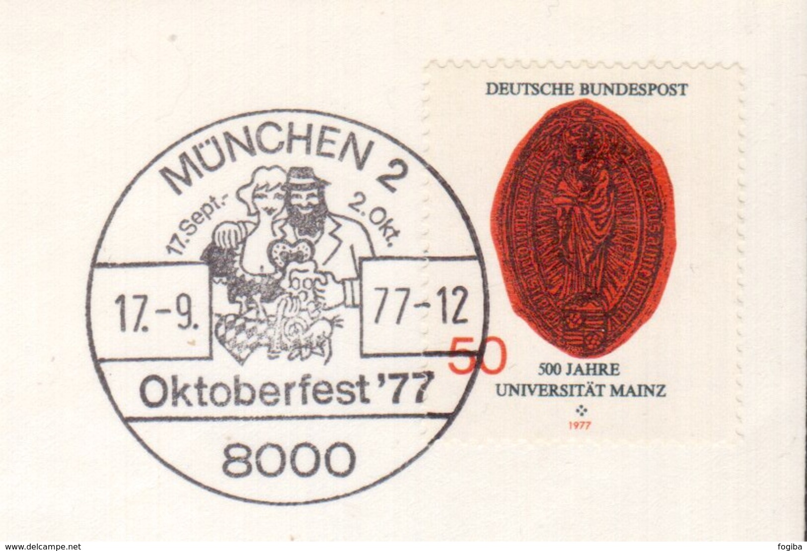 KN123     Germany 1977  München Pmk.Oktoberfest, Beer, Birra, Bière - Birre