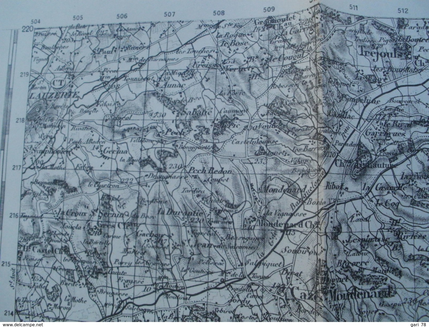 Carte Topographique D'Etat Major De CAHORS TYPE 1889 CARROYAGE KILOMETRIQUE - Cartes Topographiques