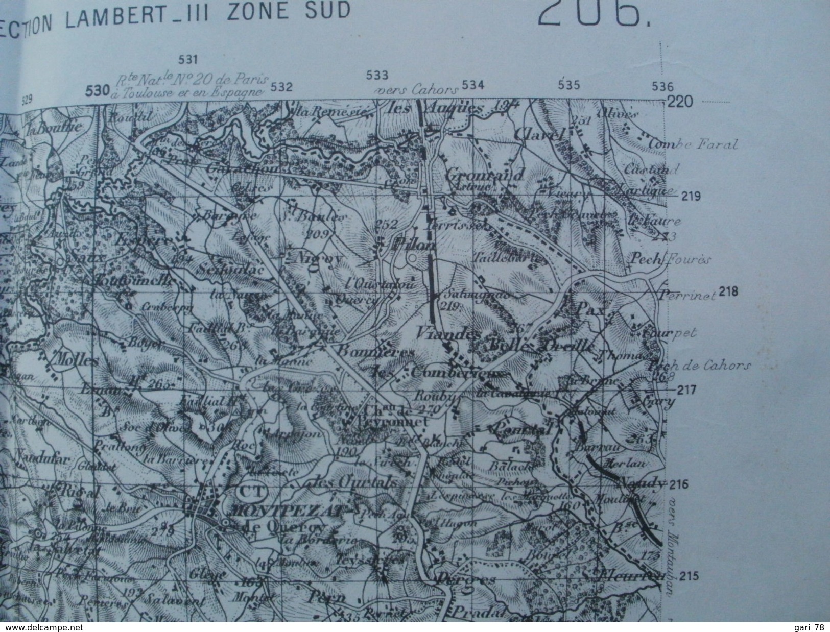 Carte Topographique D'Etat Major De CAHORS TYPE 1889 CARROYAGE KILOMETRIQUE - Cartes Topographiques