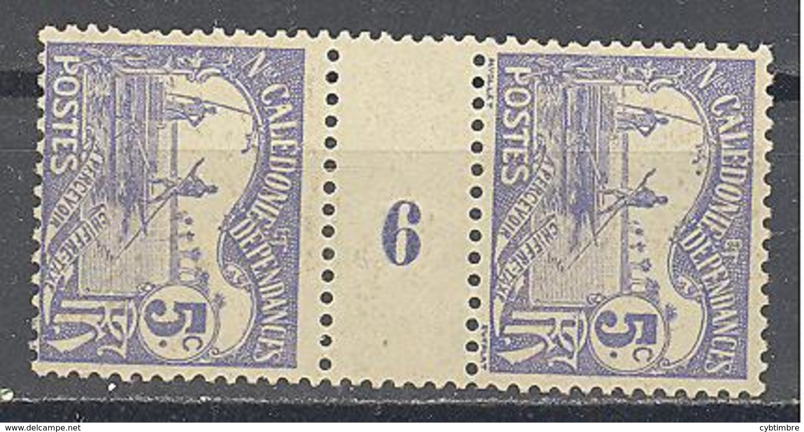 7Nouvelle Caledonie: Yvert N° Taxe 16*; Millesime 6 - Timbres-taxe