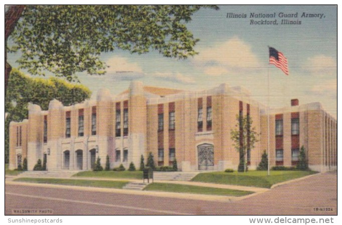 Illinois Rockford Illinois National Guard Armory 1954 Curteich - Rockford