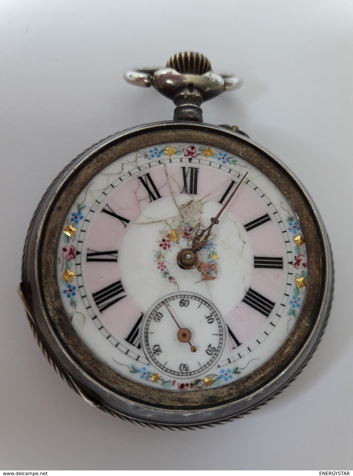 VINTAGE MONTRE GOUSSET ARGENT 0.800 CYLINDRE 10 RUBIS NR 99559