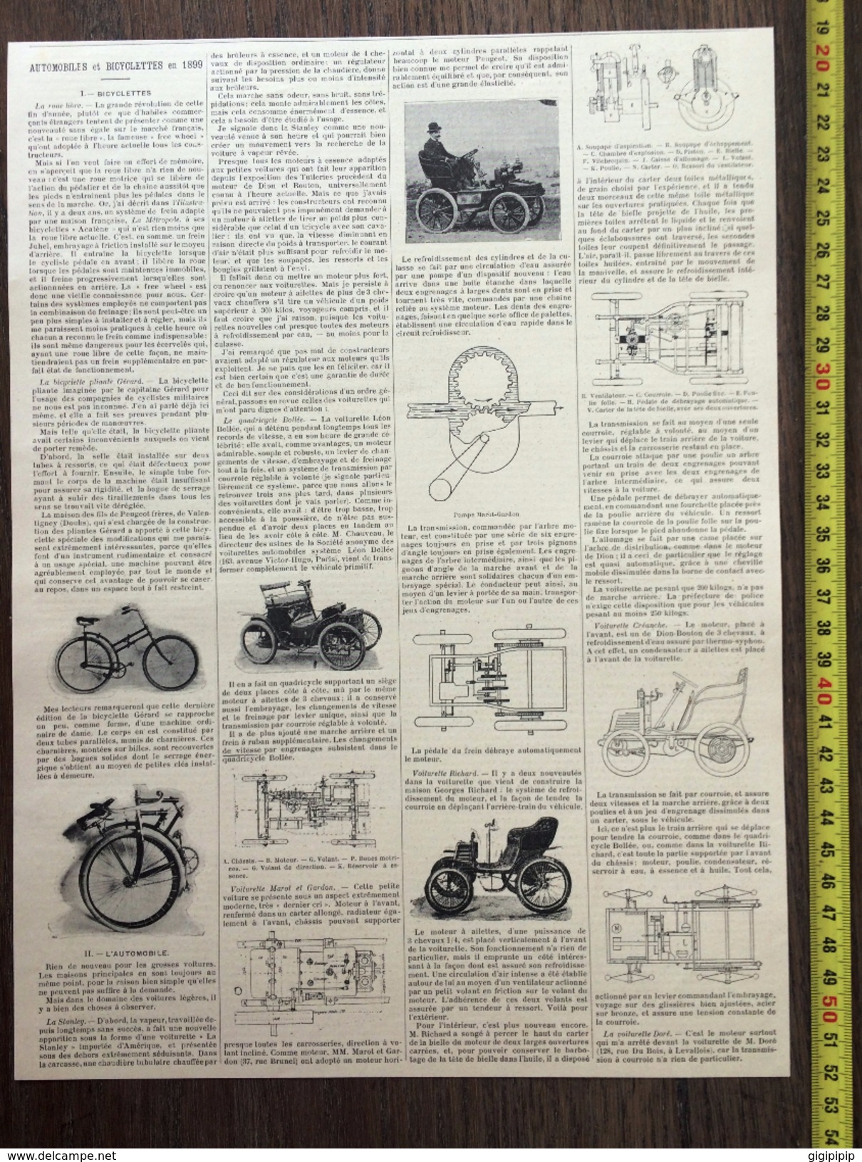 ENV 1900 AUTOMOBILE BICYCLETTE EN 1899 - Collections