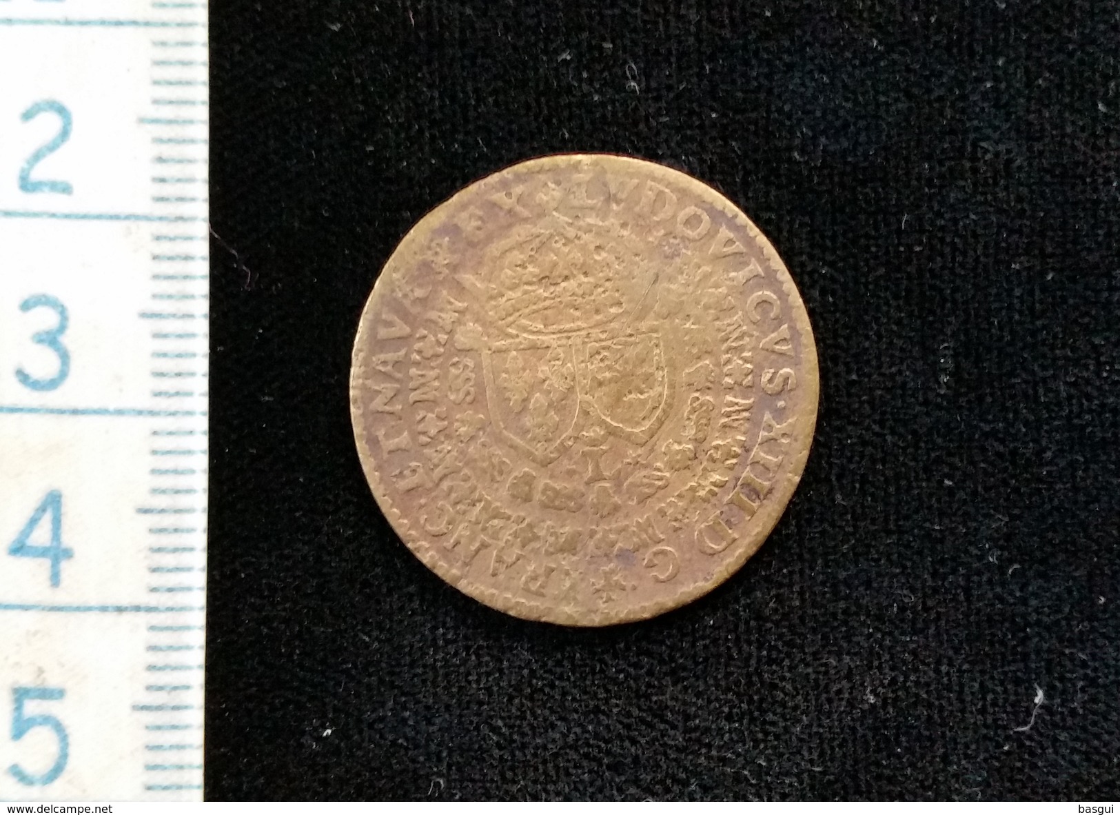 Monnaie France Louis XIII,  GRATVM QVO SOSPITE COELVM , LVDOVICVS. XIII. FRAN. ET. NAVA. REX - Monarquía / Nobleza