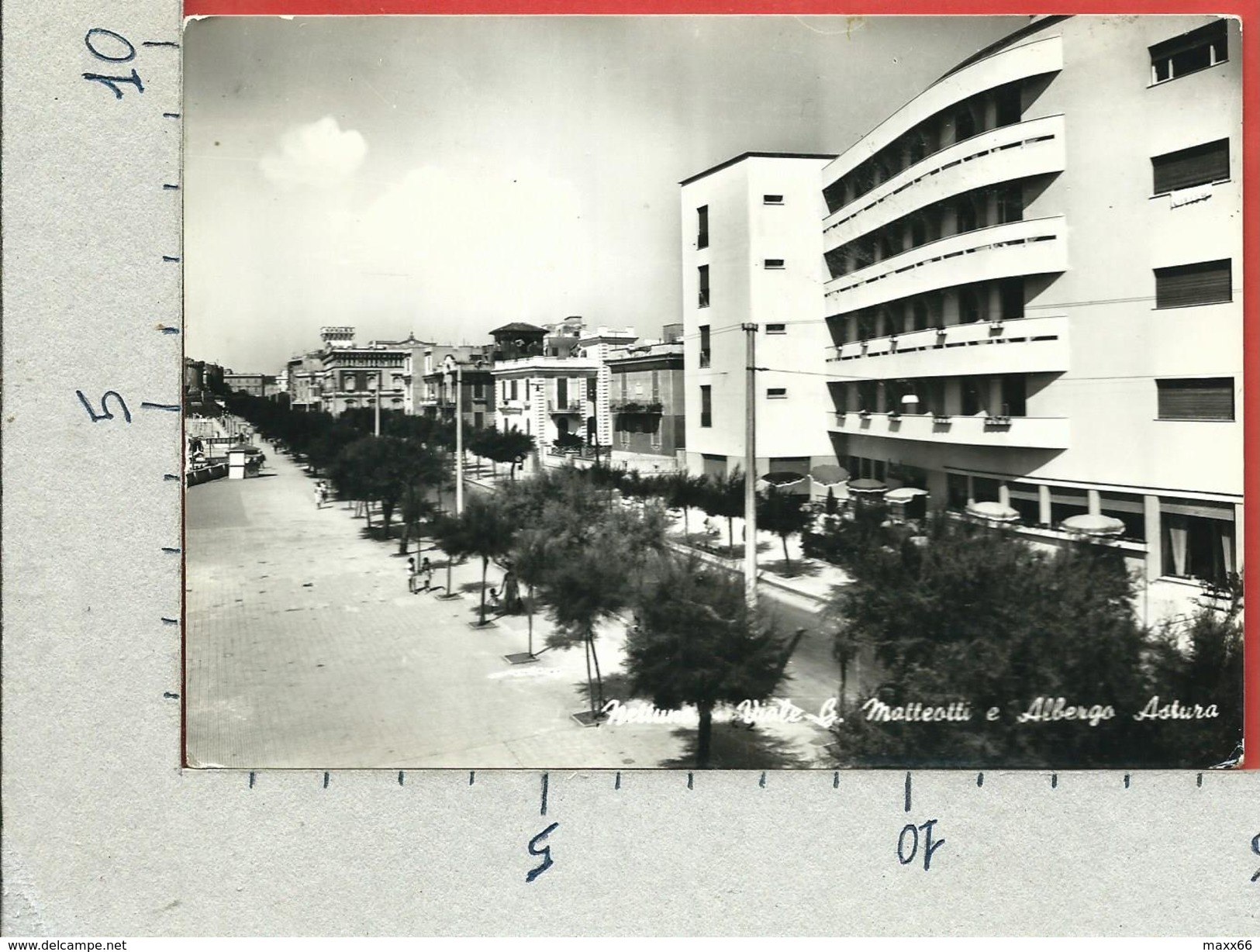 CARTOLINA VG ITALIA - NETTUNO (ROMA) - Viale G. Matteotti E Albergo Astura - 10 X 15 - ANN. 1957 - Altri & Non Classificati