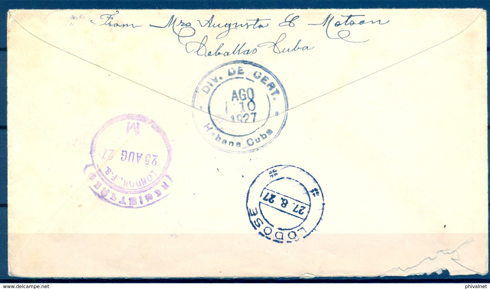 CUBA 1927 , CERTIFICADO DE CEBALLOS A LÖDOSË ( SUECIA ) , TRANSITO DE LONDRES , LLEGADA - Covers & Documents