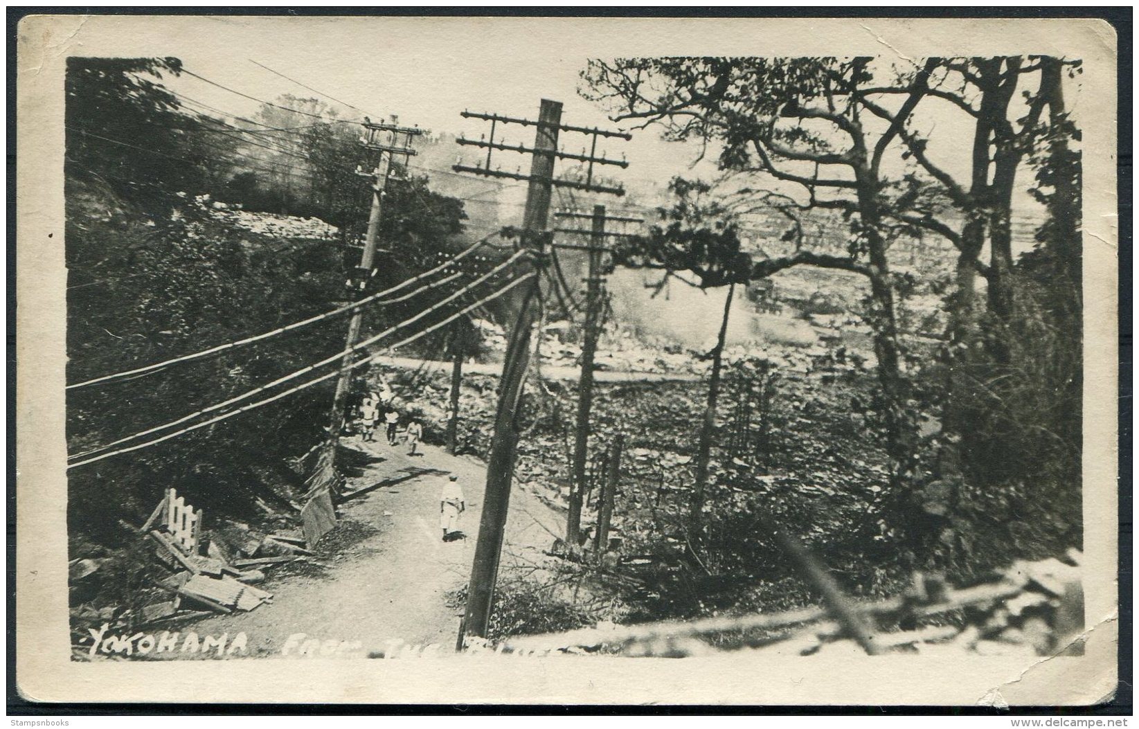 1923 Japan Yokohama Earthquake RP Postcard. - Yokohama