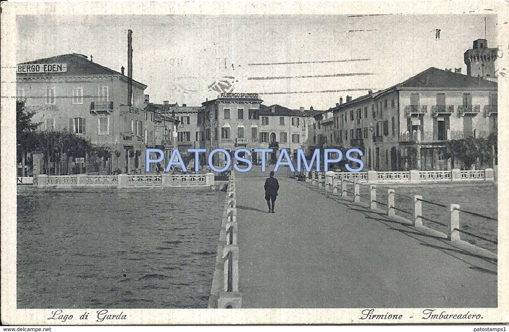 70669 ITALY SIRMIONE BRESCIA LAGO DI GARDA IMBARCADERO CIRCULATED TO SPAIN POSTAL POSTCARD - Other & Unclassified