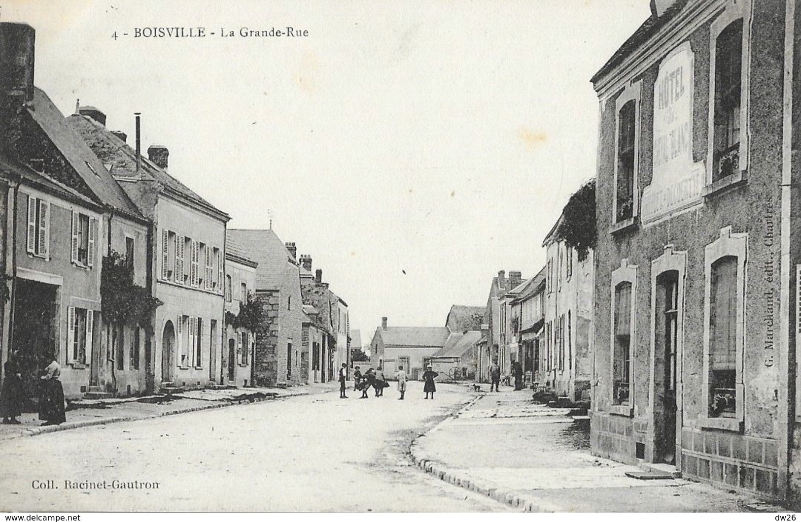 Boisville-la-Saint-Père - La Grande Rue, Hôtel Du Cheval Blanc - Collection Bacinet-Gautron - Carte Non Circulée - Andere & Zonder Classificatie