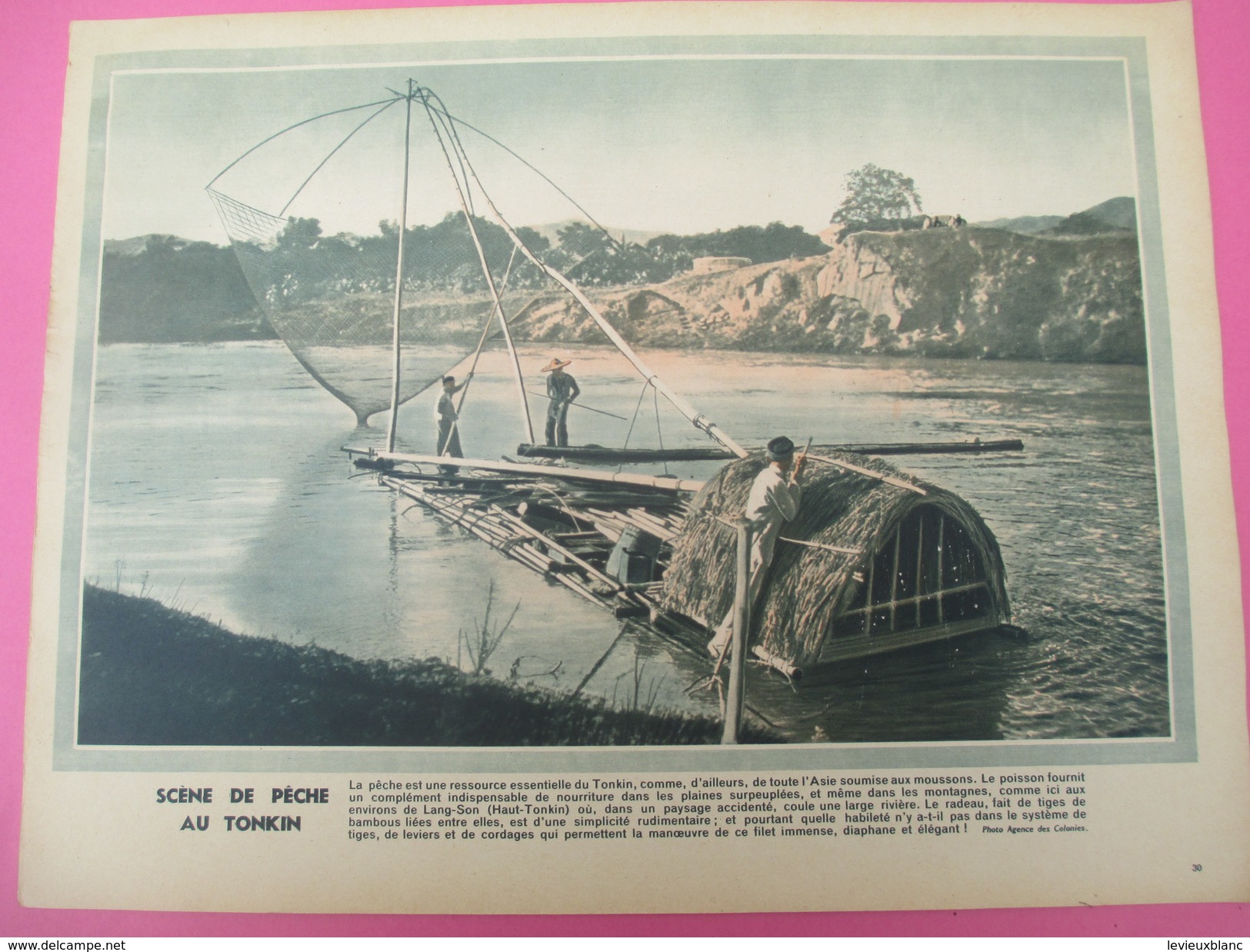 Grde Image Pédagogique/31 X 24 Cm/France D'Outremer/ Scéne De Pêche Au Tonkin /G Lang/Vers 1950  GRAV212 - Other & Unclassified