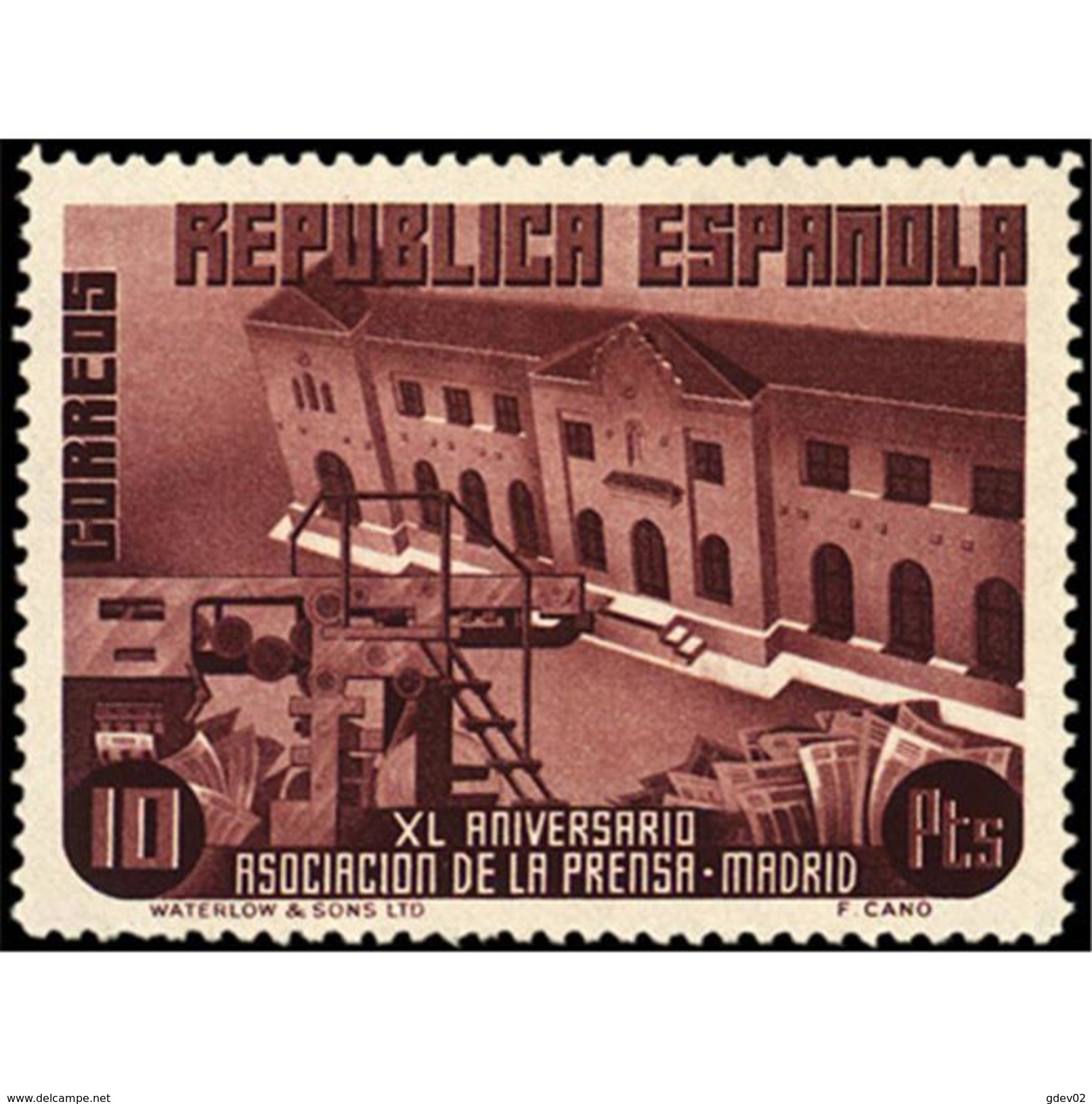 ES709STV-LTV***709STpsc.Spain.Esgane .Periodistas.ASOCIACION DE LA PRENSA ,AEREO.1936(Ed 709**) - Otros & Sin Clasificación