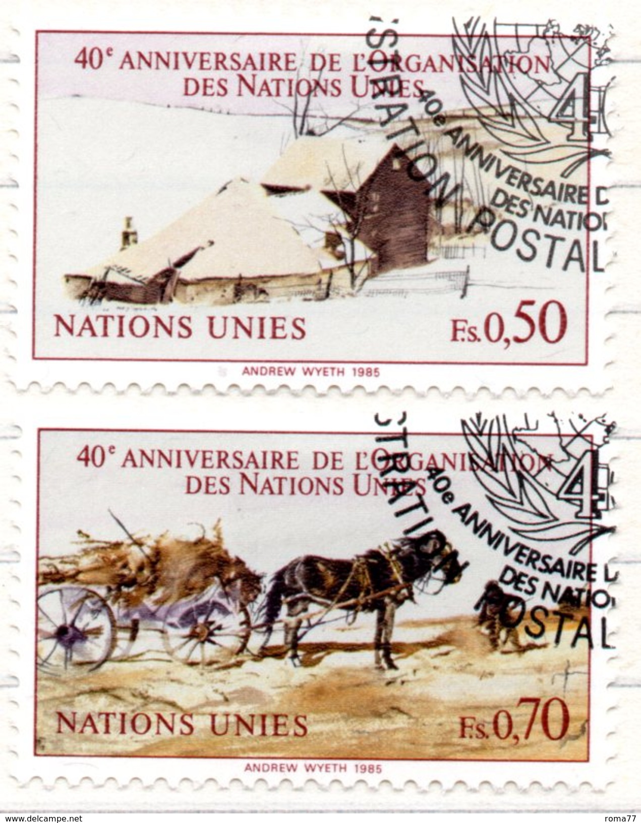 92 - NAZIONI UNITE ONU Ginevra 1985 , Unificato N. 133/134  Usato - Usati