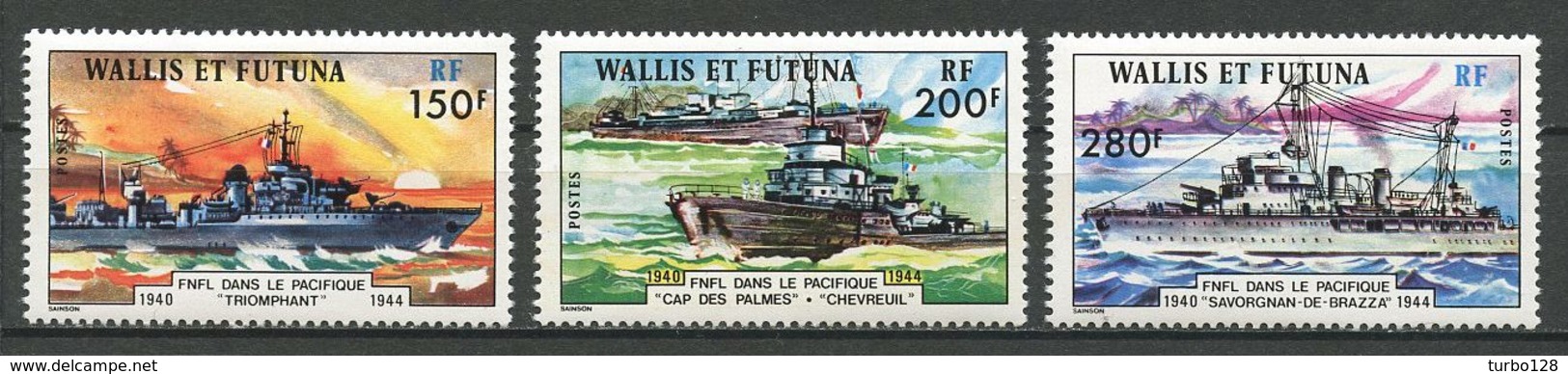 WALLIS FUTUNA 1978 N° 210/212 ** Neufs MNH Superbes Cote 51,50 &euro; Bateaux Navires De Guerre Le Triomphant Le Savagn - Unused Stamps