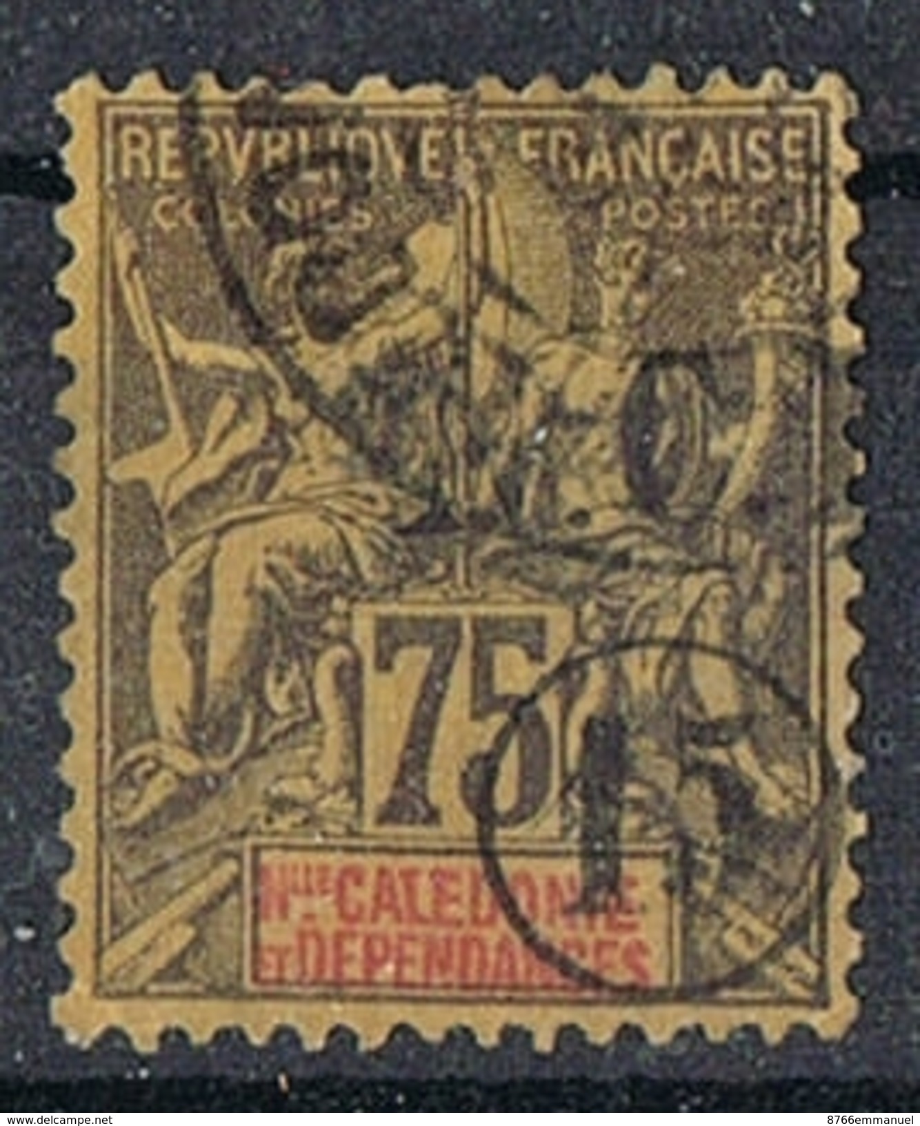 NOUVELLE-CALEDONIE N°57  Variété Surcharge à Cheval - Usados