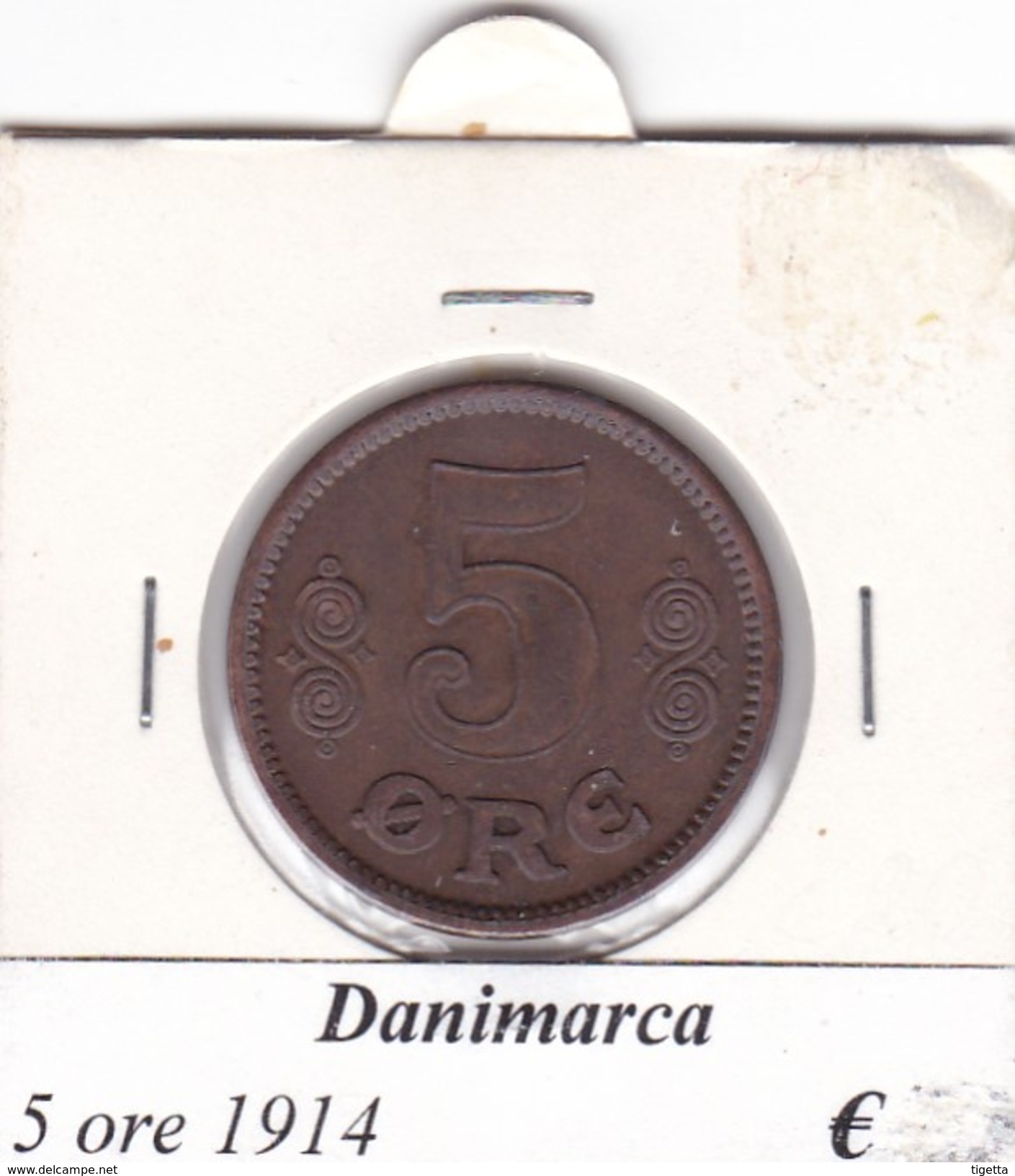 DANIMARCA   5 ORE  1914  COME DA FOTO - Danimarca