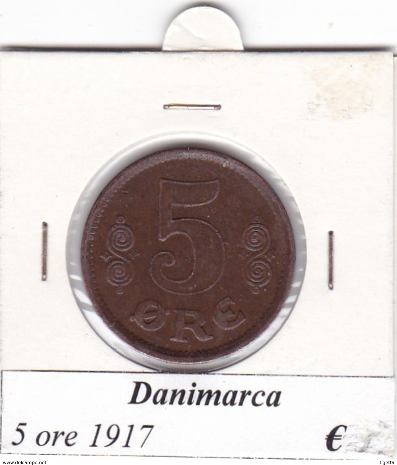 DANIMARCA   5 ORE  1917  COME DA FOTO - Danimarca