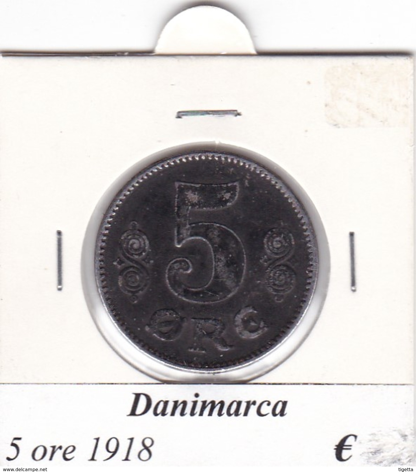 DANIMARCA   5 ORE  1918  COME DA FOTO - Danimarca