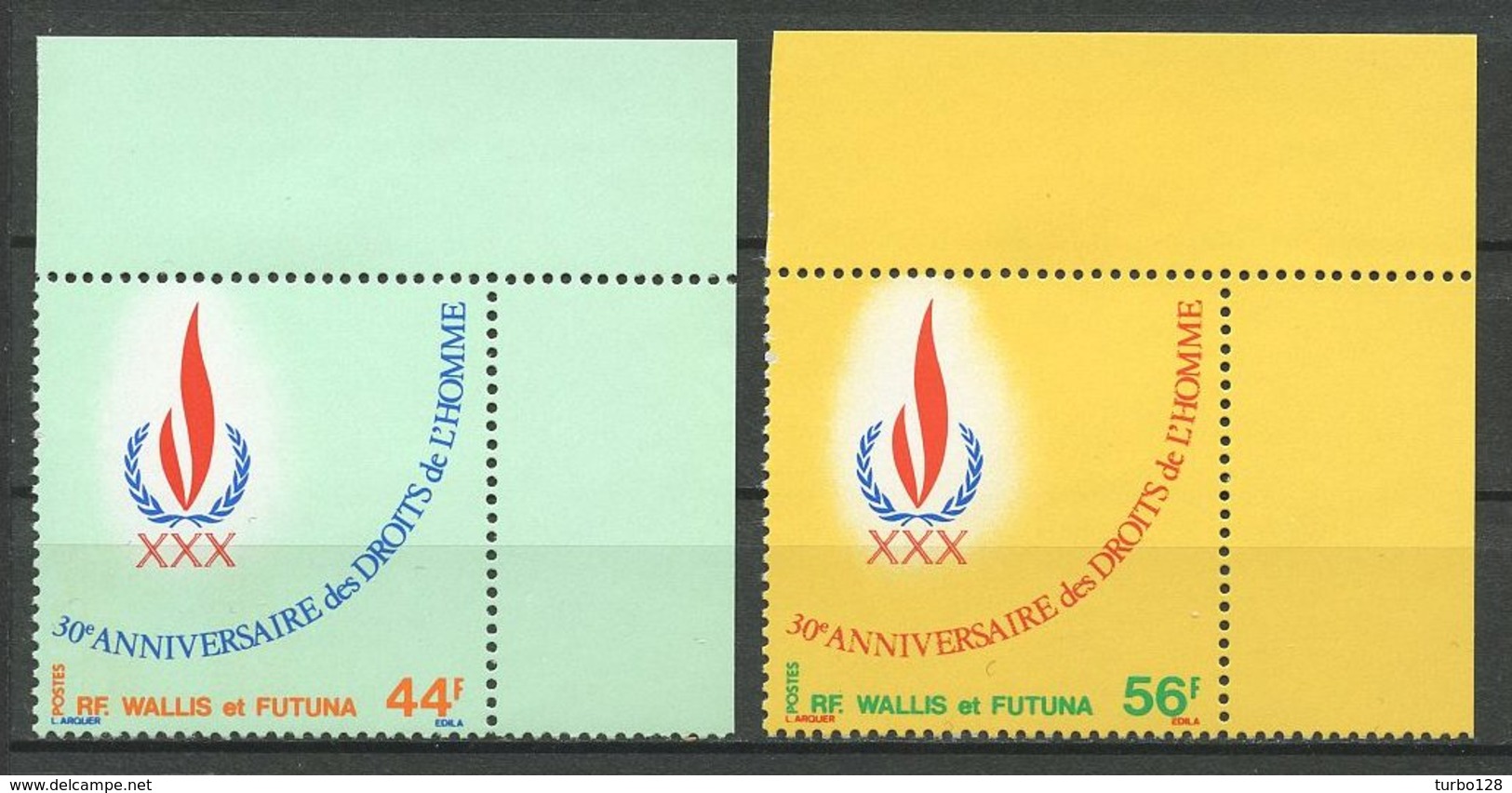 WALLIS FUTUNA  N° 224/225 ** Neufs MNH Superbes Cote 4,90 &euro; Droits De L' Homme - Unused Stamps