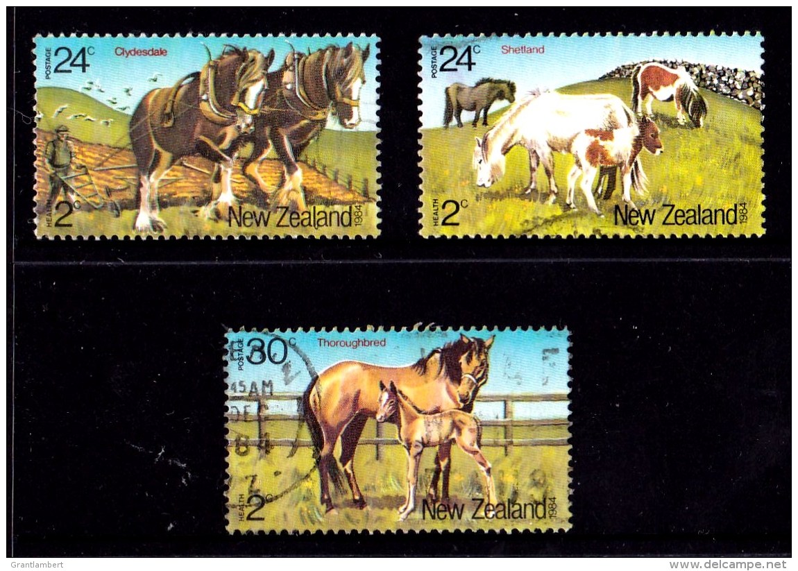 New Zealand 1984 Health - Horses Set Of 3 Used - Used Stamps