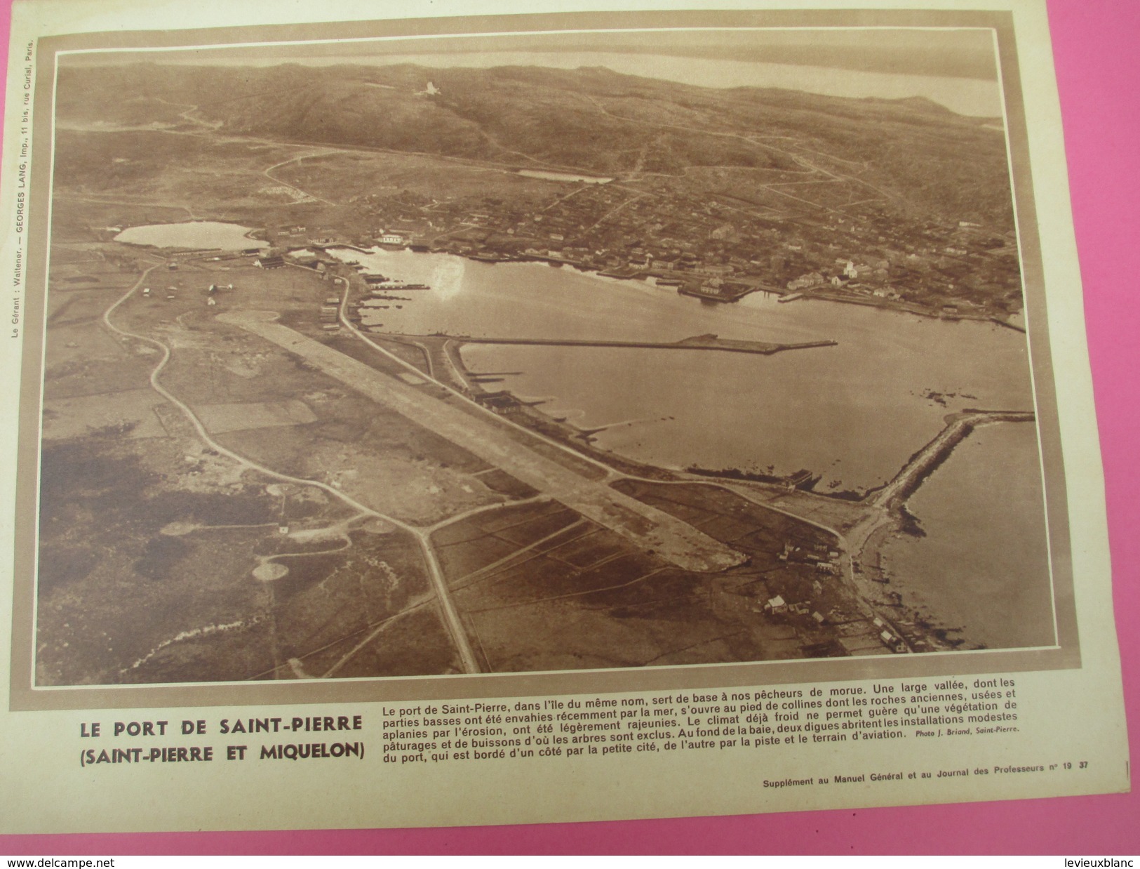 Grde Image Pédagogique/31 X 24 Cm/France D'Outremer/Le Port De St Pierre (St Pierre Et Miquelon /G Lang/Vers1950 GRAV225 - Other & Unclassified