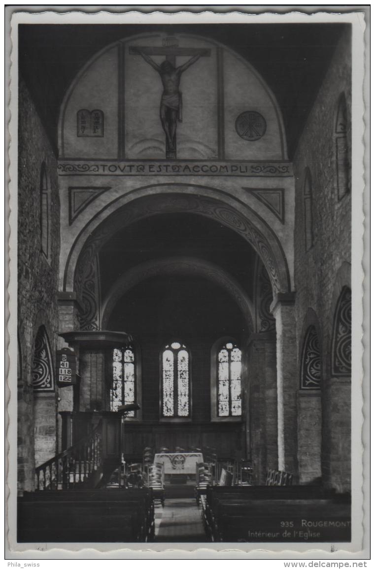 Rougemont - Interieur De L'Eglise - Photo: Perrochet No. 935 - Roche