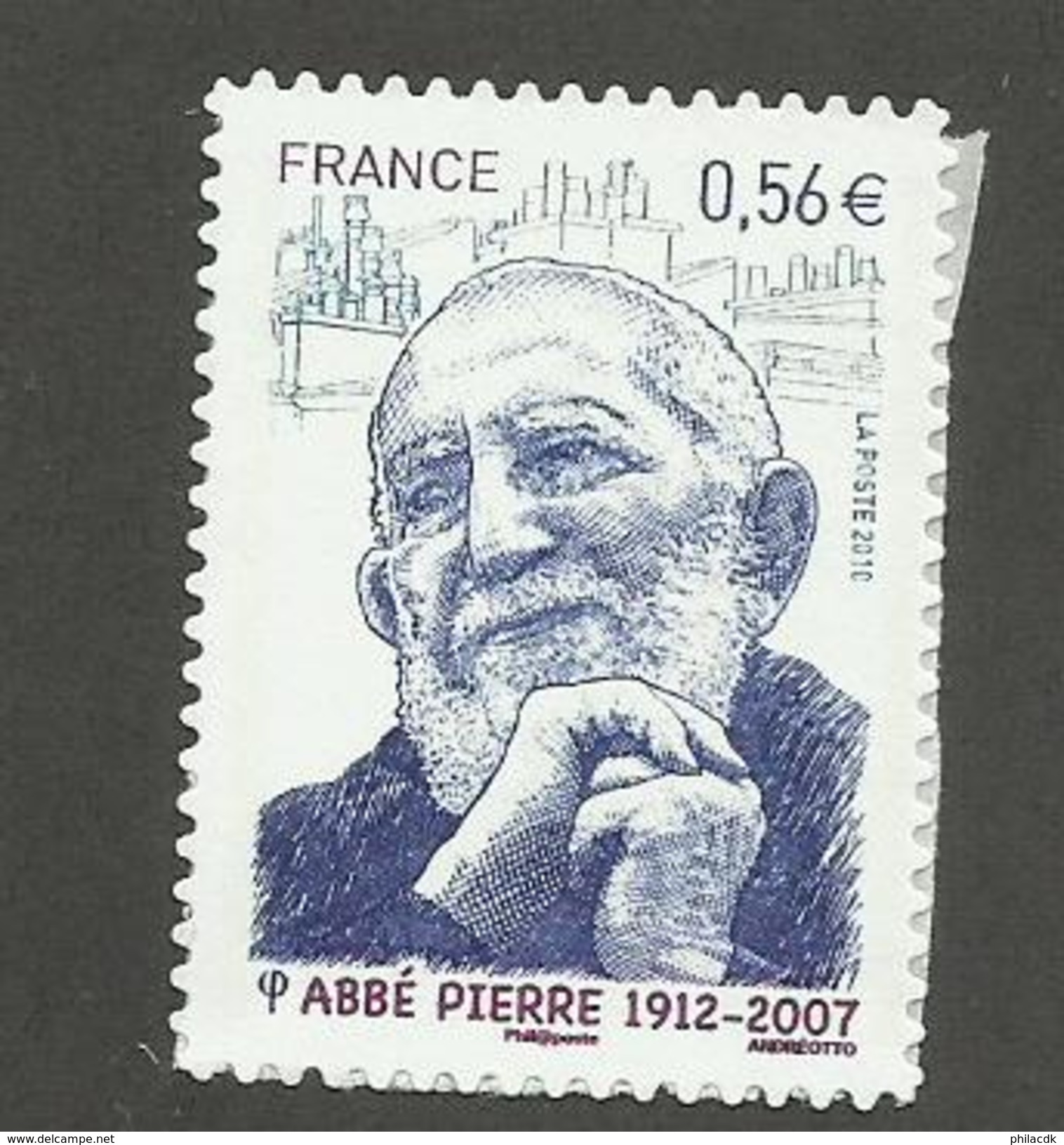 FRANCE - ADHESIF ABBE PIERRE N°YT 389 NEUF** LUXE SANS CHARNIERE - COTE YT : 5&euro; - 2010 - Autres & Non Classés