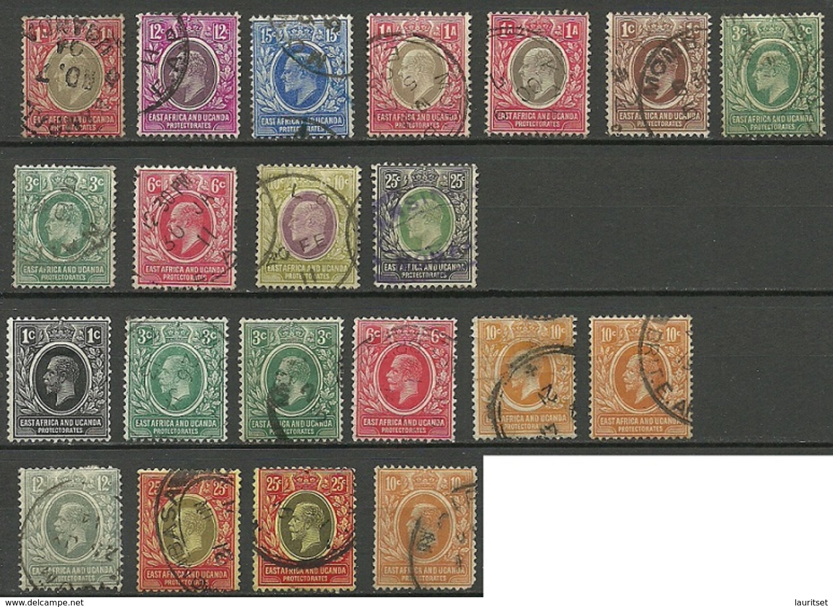 Kenya & Uganda & Tanganyika 1904/22 Small Lot O Incl Michel 36 - 39 Etc - Protettorati De Africa Orientale E Uganda