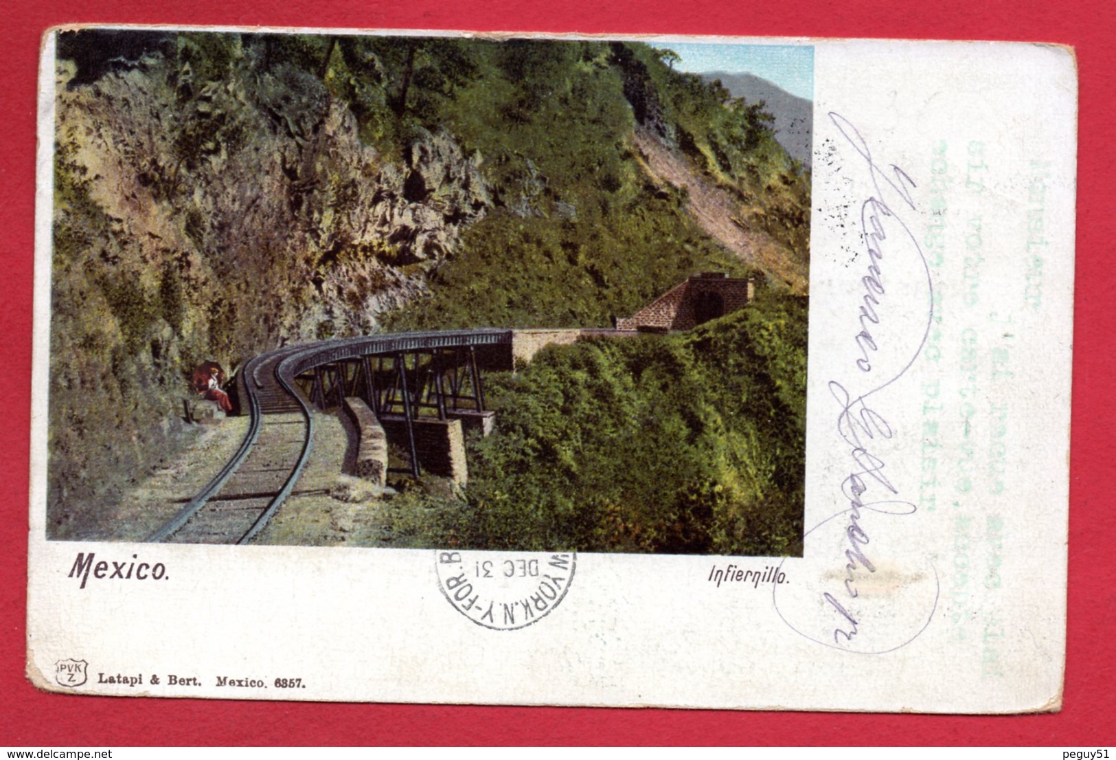 Mexique. Infiernillo. Mexico. Voie Ferrée Et Tunnel Ferroviaire. 1902 - Mexique