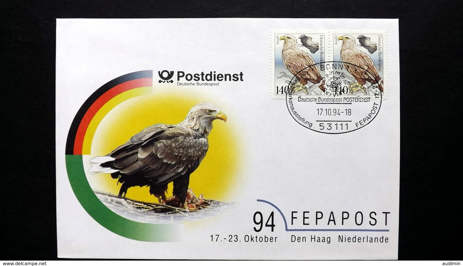 Deutschland BRD, FEPAPOST '94 Amtlicher Messebrief Nr. 3 Mit 2x Bund 1542 SST Bonn - Lettres & Documents