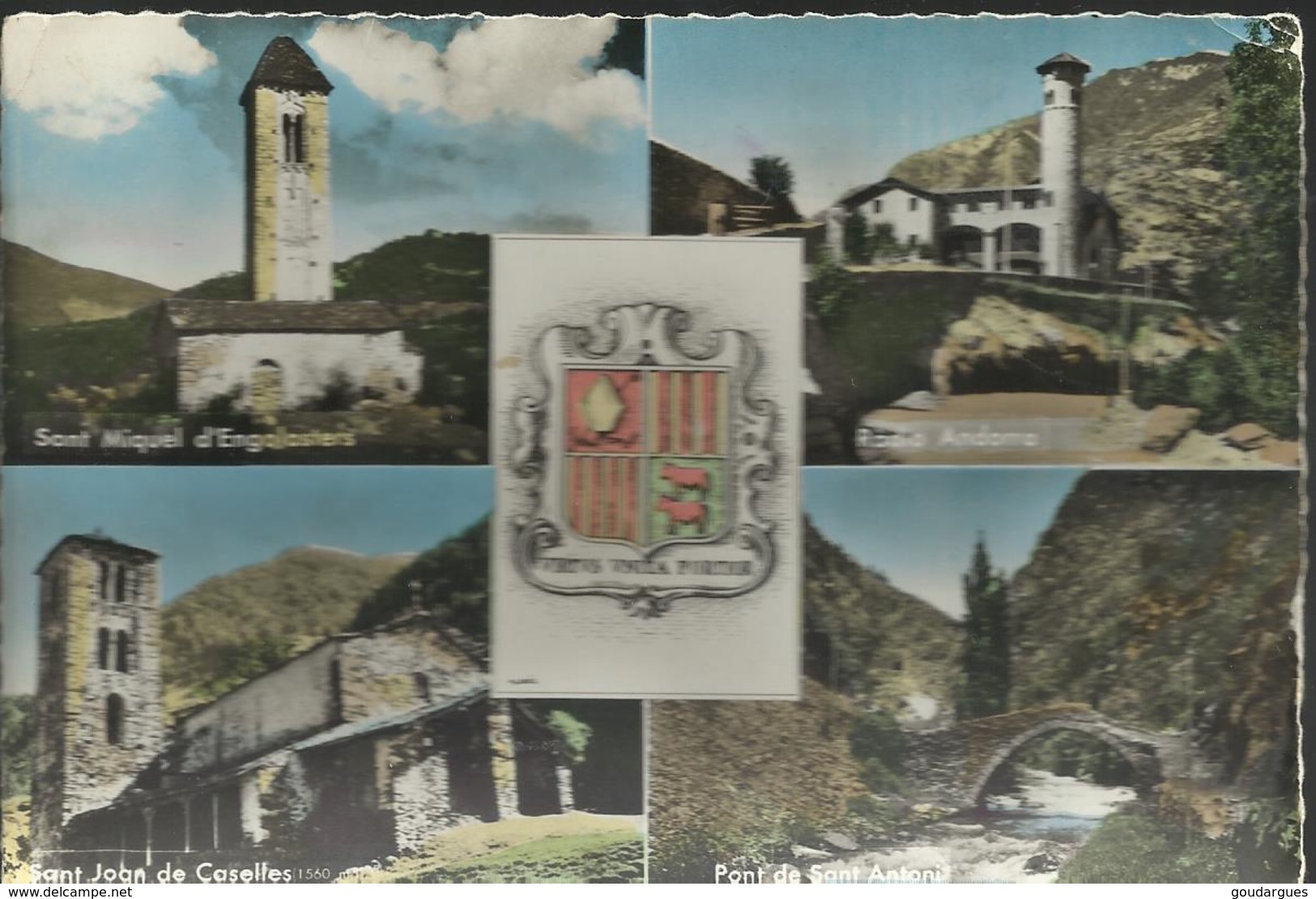 Carte Postale- Bells Indrets Del Pais - Oblitération Hexagonale Perlée "St-Julien De Loria" Sur "Croix Gothique " 20F - Máquinas Franqueo (EMA)