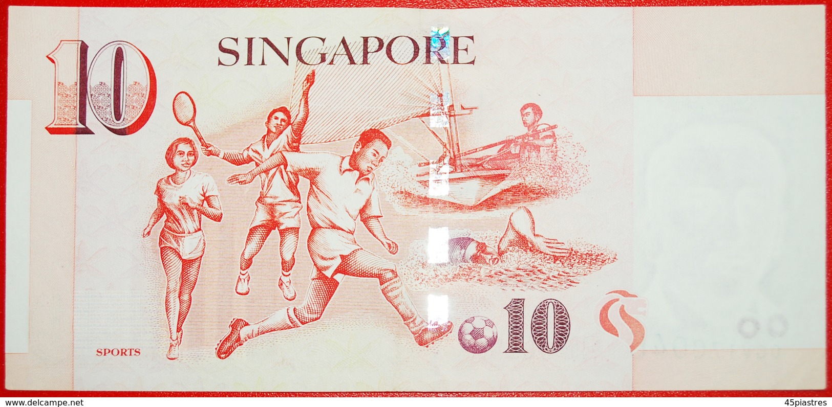 • 2 SOLD SPORTS: SINGAPORE ★ 10 DOLLARS (1999)! UNC CRISP! LOW START &#x2605; NO RESERVE! - Singapore