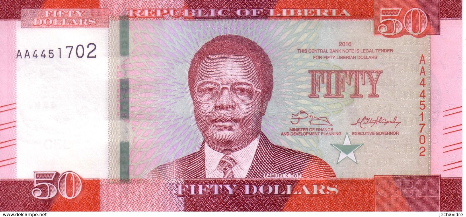 LIBERIA   50  Dollars  Emission De 2016    ***** BILLET  NEUF ***** - Liberia