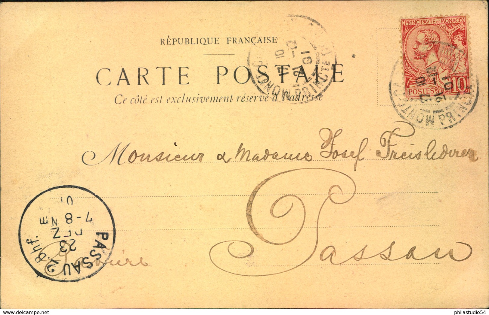 1901, Ppc "Grand Hotel Victoria & Des Princes" Menton Sent To Passau - Hôtels