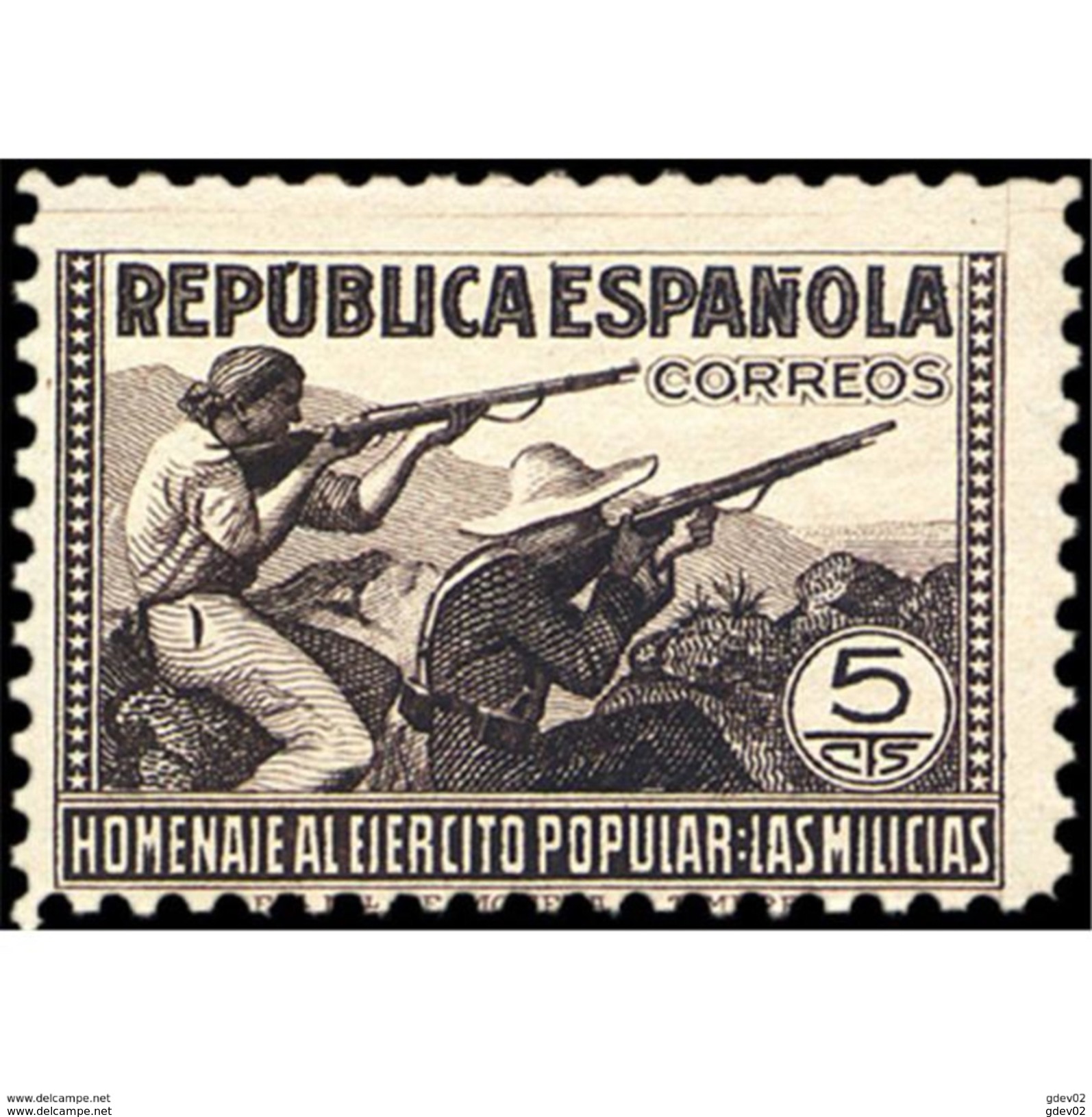 ES792STV-LTV***792STMIL.Spain.Esgane .Militar.HOMENAJE AL EJERCITO POPULAR.1938(Ed 792**) - Militares