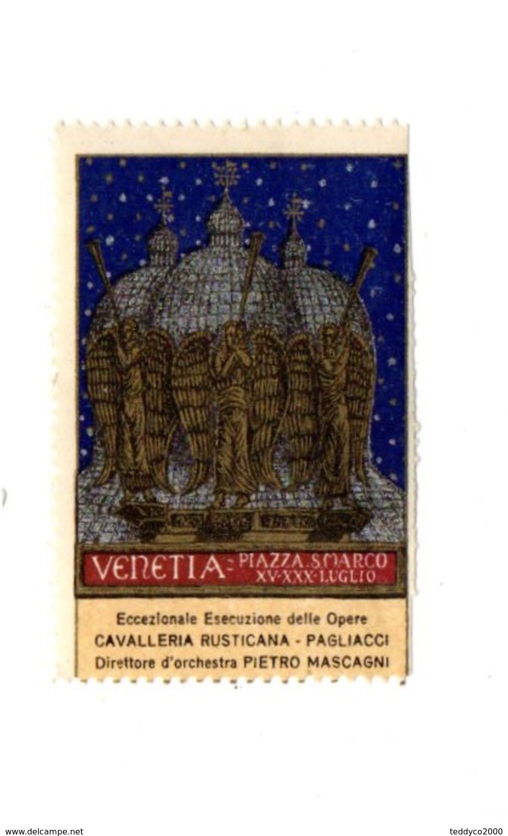 VENEZIA CAVALLERIA RUSTICANA MASCAGNI XVXXX LUGLIO Chiudilettera - Revenue Stamps