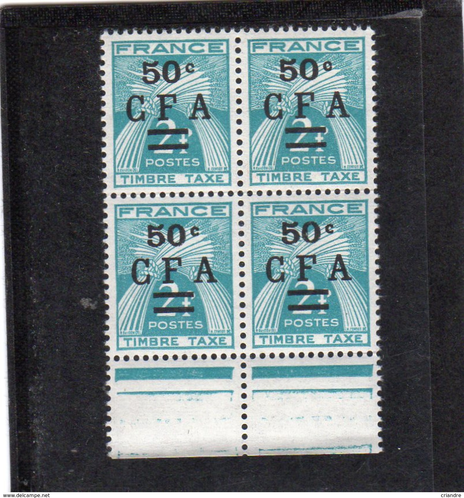 Réunion:Année 1949 1950 Bloc De 4 TP   N°37** - Timbres-taxe