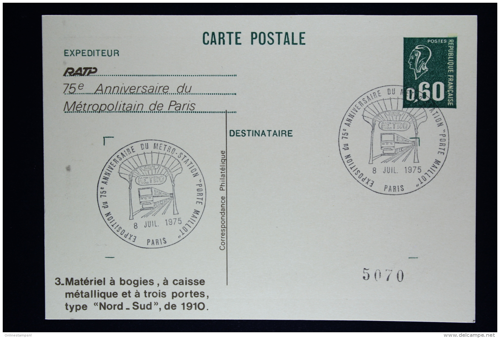 France: Cartes Postale  RATP  75e Anniversaire de