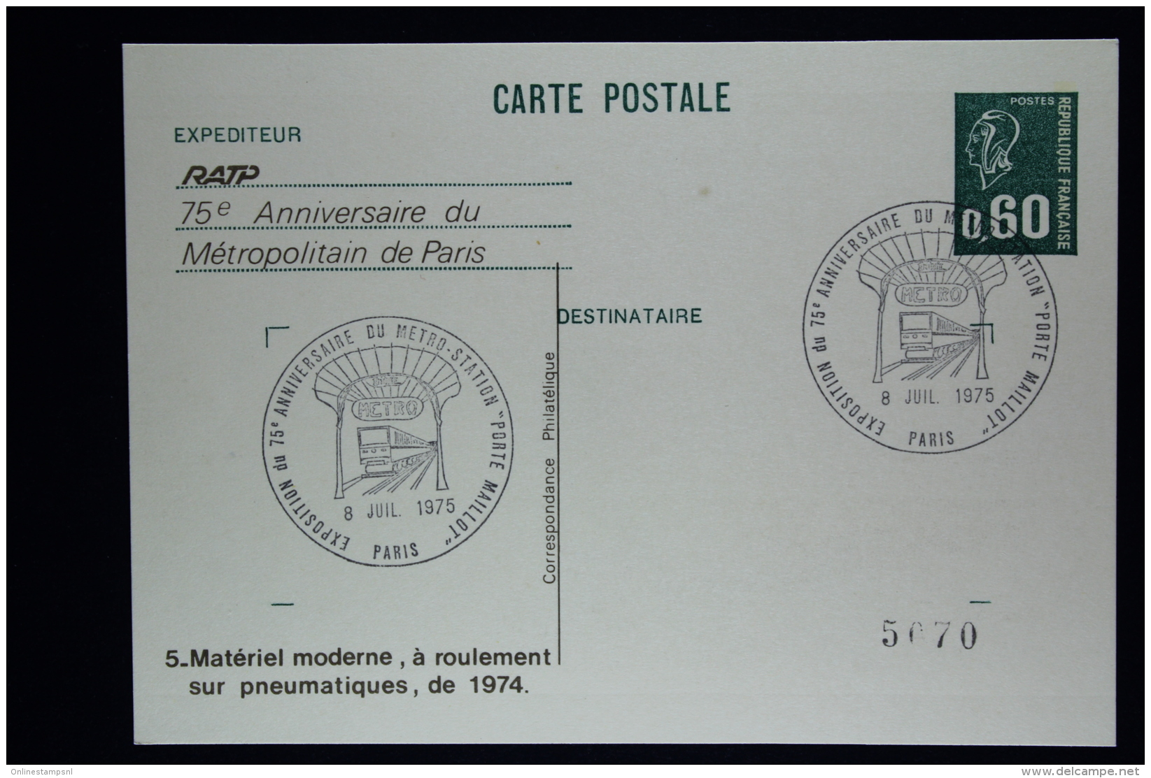 France: Cartes Postale  RATP  75e Anniversaire de