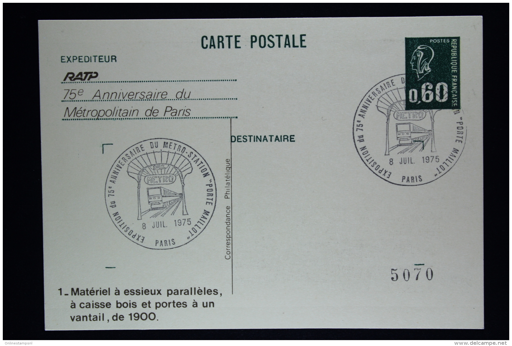 France: Cartes Postale  RATP  75e Anniversaire de
