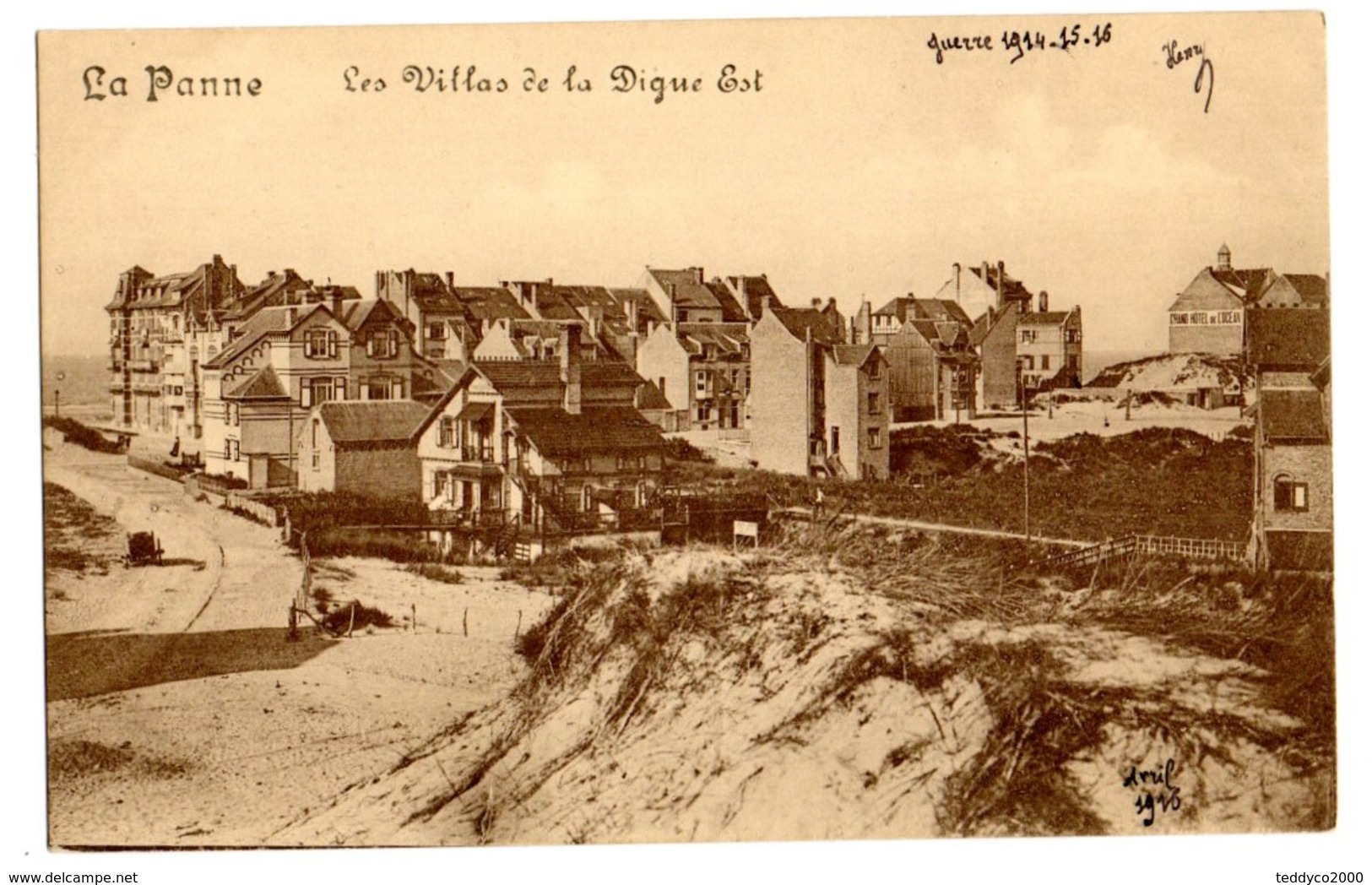 LA PANNE Les Villas De La Digue Est 1916 - Sonstige & Ohne Zuordnung