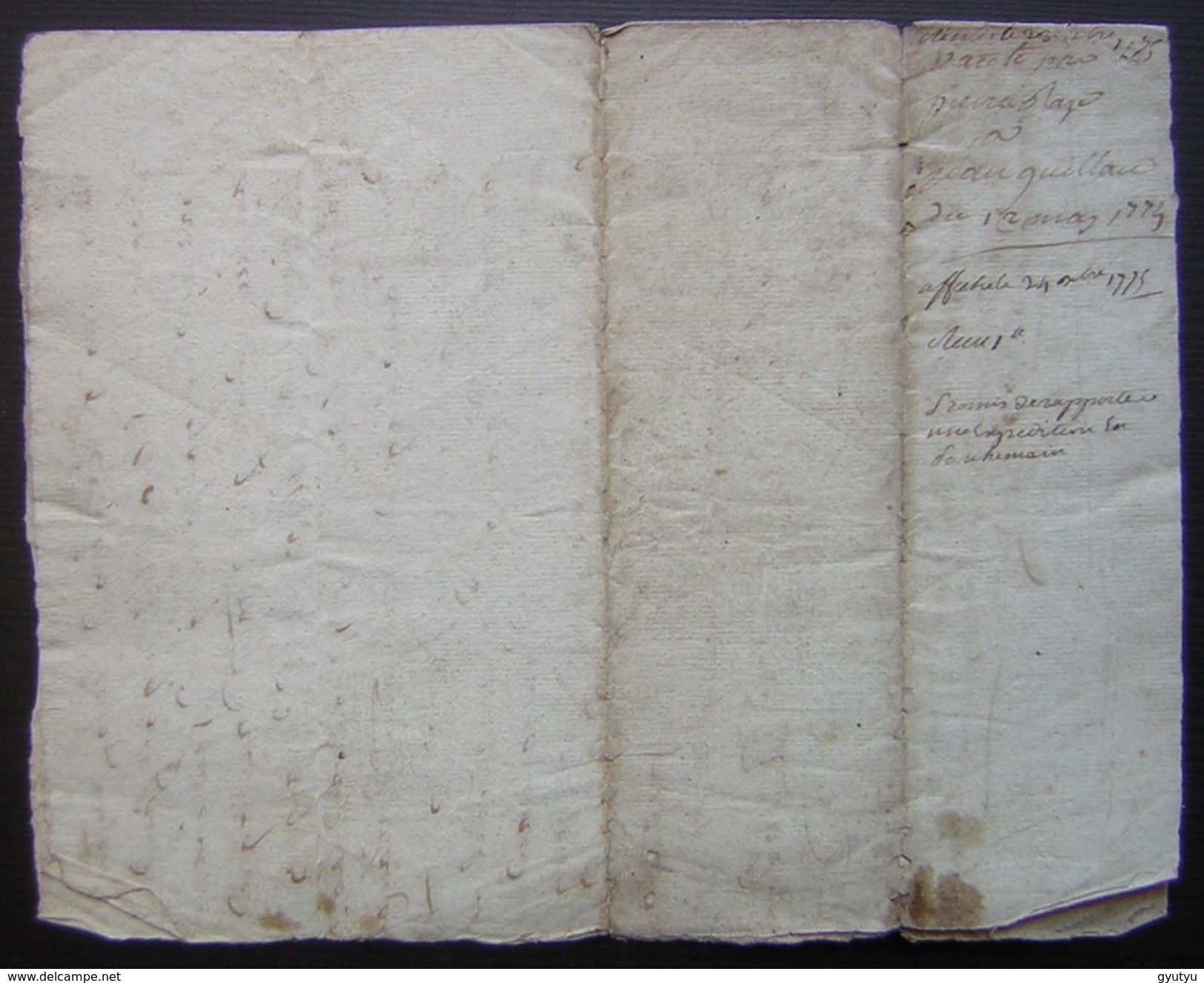 1775 Charente Paroisse D'Aumagne Vente Pour Guillaud - Manuscrits