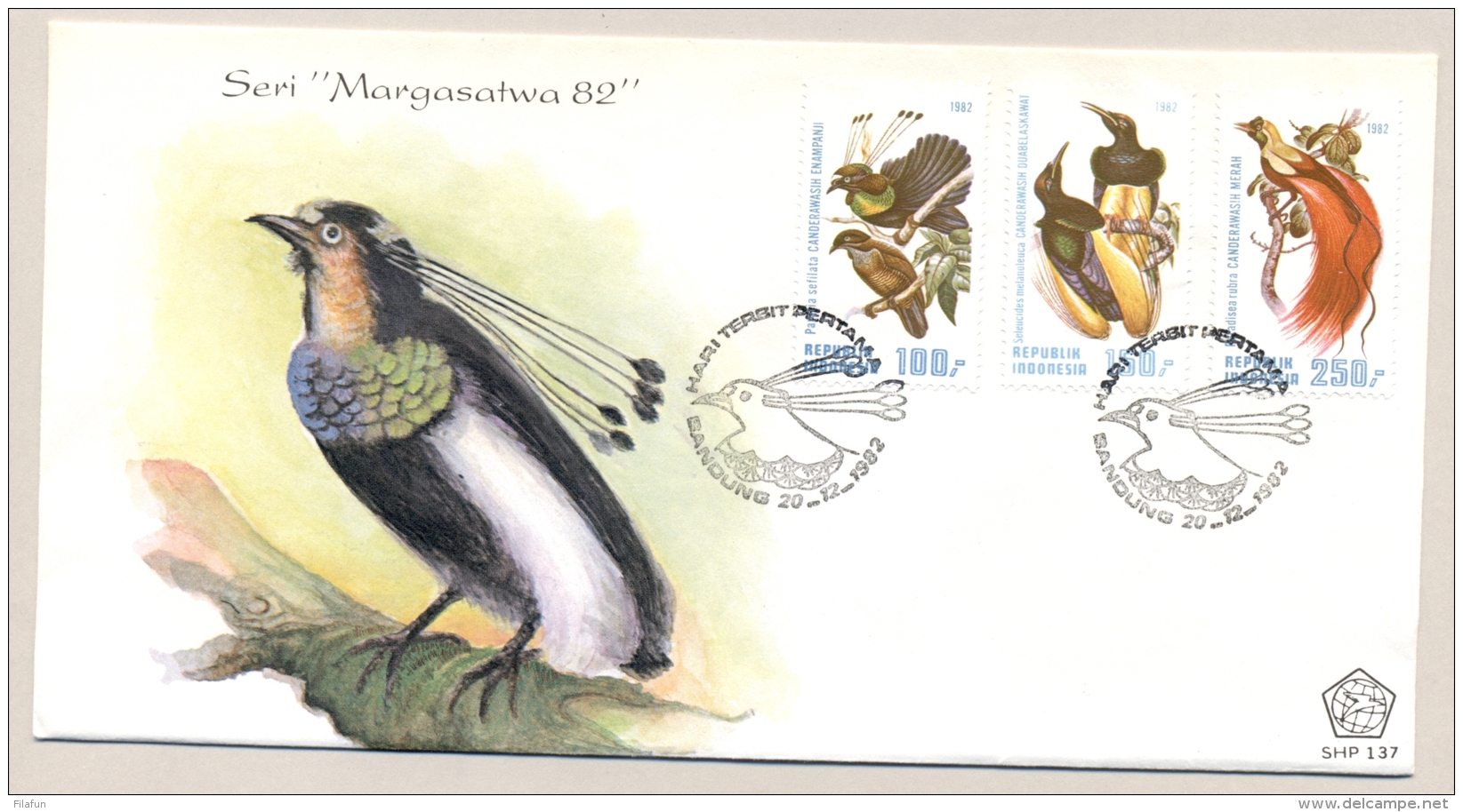 Indonesia - 1982 - Birds Of Paradise - FDC - No Address - Indonesië