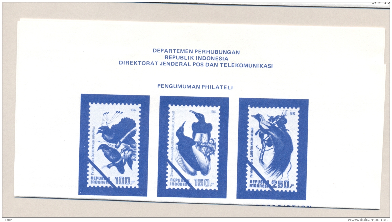 Indonesia - 1982 - Birds Of Paradise - FDC - No Address - Indonesia