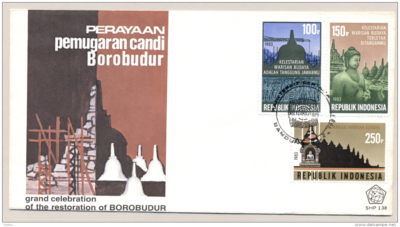 Indonesia - 1983 - Restoration Of Borobudur - FDC - No Address - Indonesië