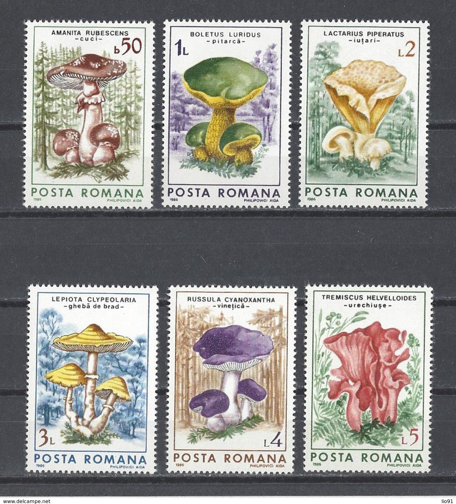 ROUMANIE . YT 3696/3701 Neuf ** Champignons 1986 - Unused Stamps