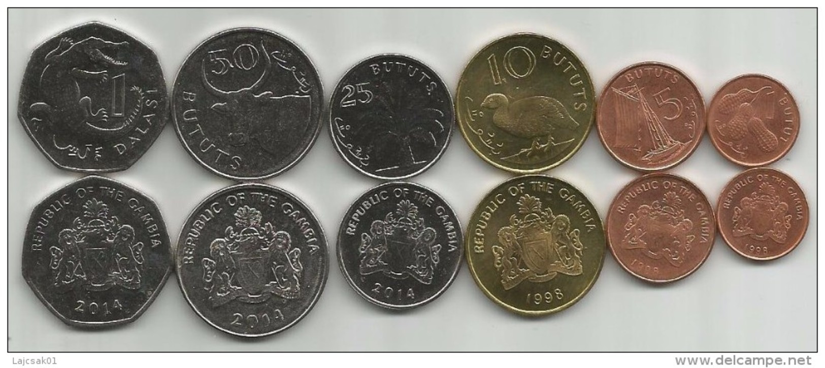 Gambia 1998 - 2014. Set Of 6 Coins UNC - Gambia