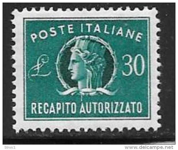 Italy, Scott # EY12 Mint Hinged Authorized Delivery, 1965 - Express/pneumatic Mail