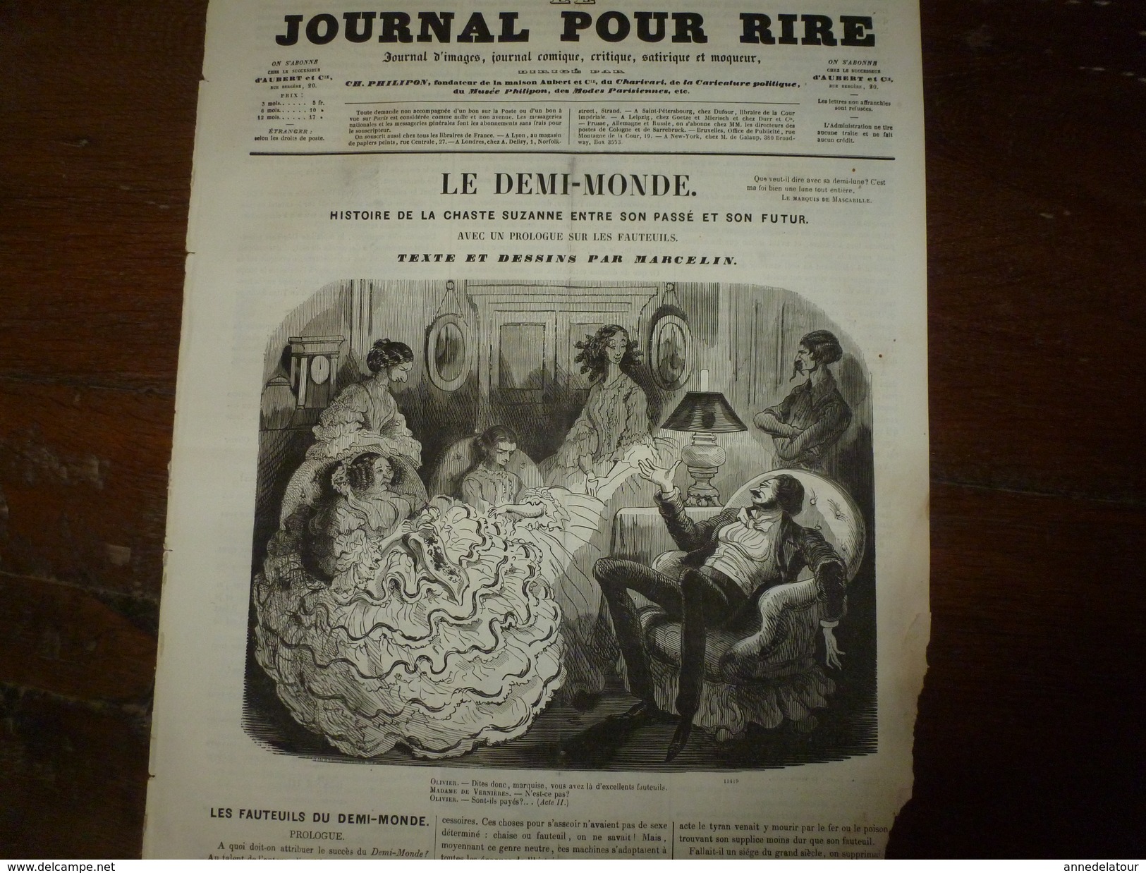 1855 Gravures:LE DEMI-MONDE ,Histoire De La Chaste Suzanne Entre Son Passé-futur Et Prologue Sur Les Fauteuils;BÊTISANA - Non Classés